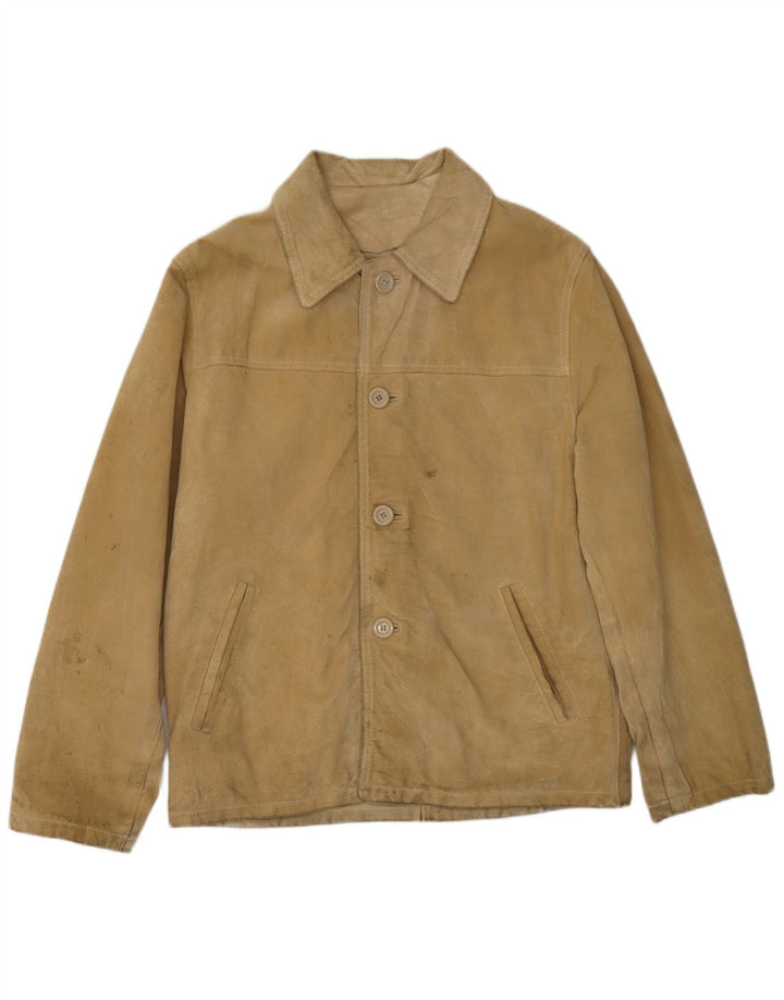 CONBIPEL Herren Wildlederjacke UK 40 Large Beige Leder