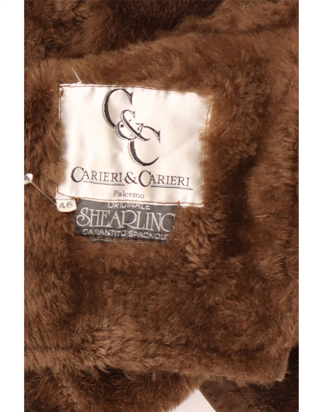 Carieri&Carieri Herren Shearling Mantel IT 46 Small Brown