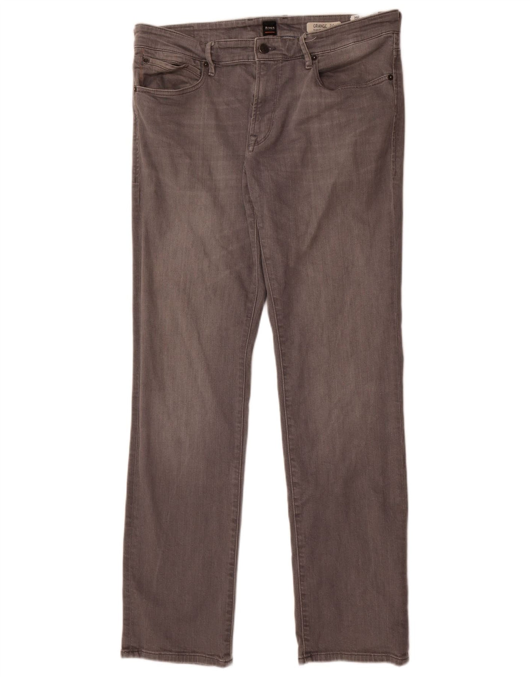 Hugo Boss Herren-Jeans mit normaler Passform, gerade Passform, W36, L34, graue Baumwolle