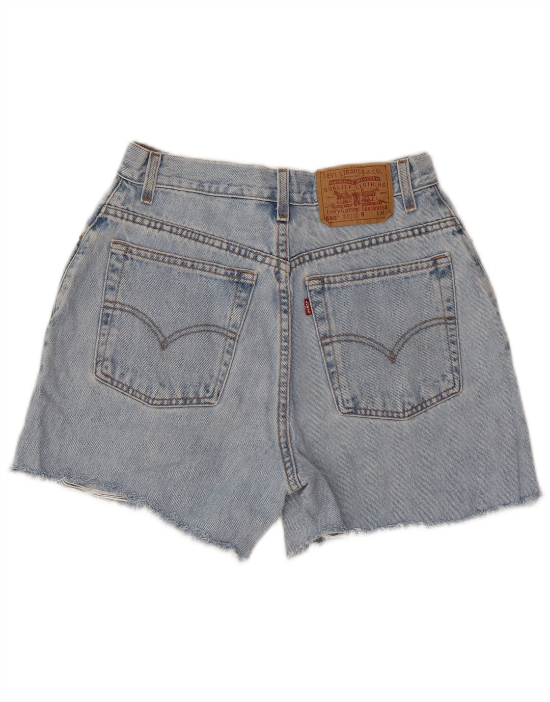LEVI'S Damen 550 Distressed Relaxed Fit Denim Shorts Medium W28 Blau
