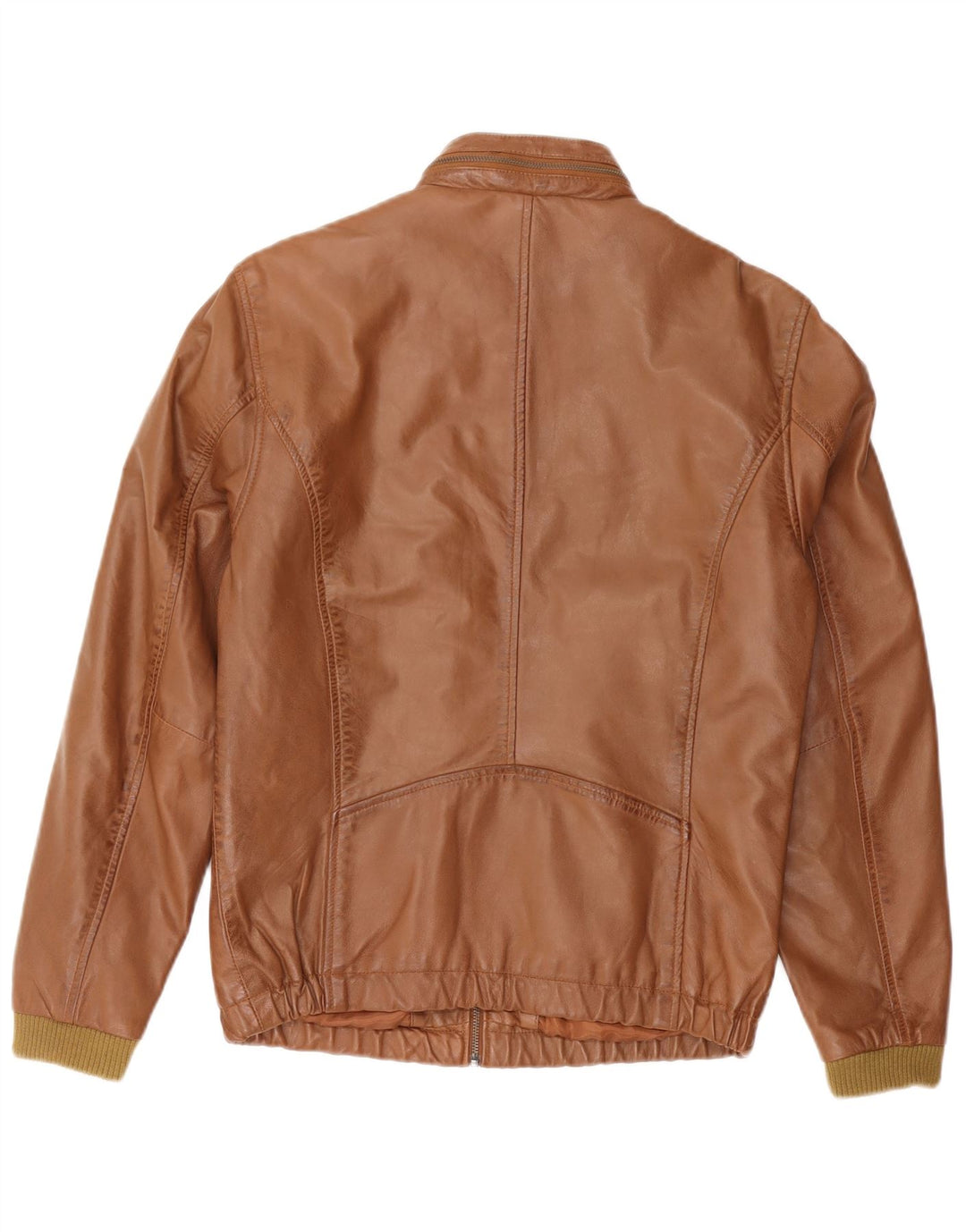 AIM Herren-Bomber-Lederjacke, EU 50, großes braunes Leder