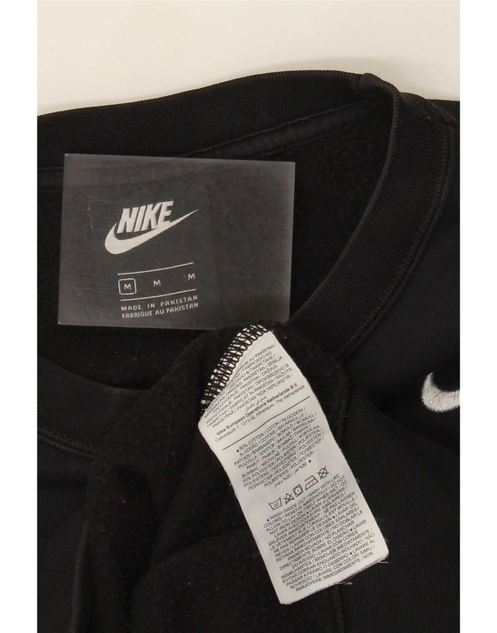 Nike Womens Crop Oversized Sweatshirt Pullover UK 14 Mittelschwarze Baumwolle