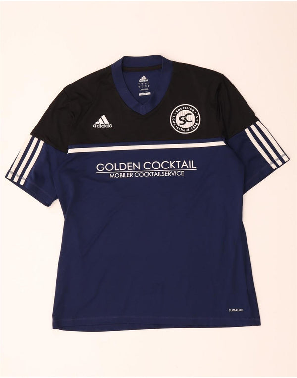 Adidas Herren Climalite Graphic T-Shirt Top Large Marineblau Farbblock