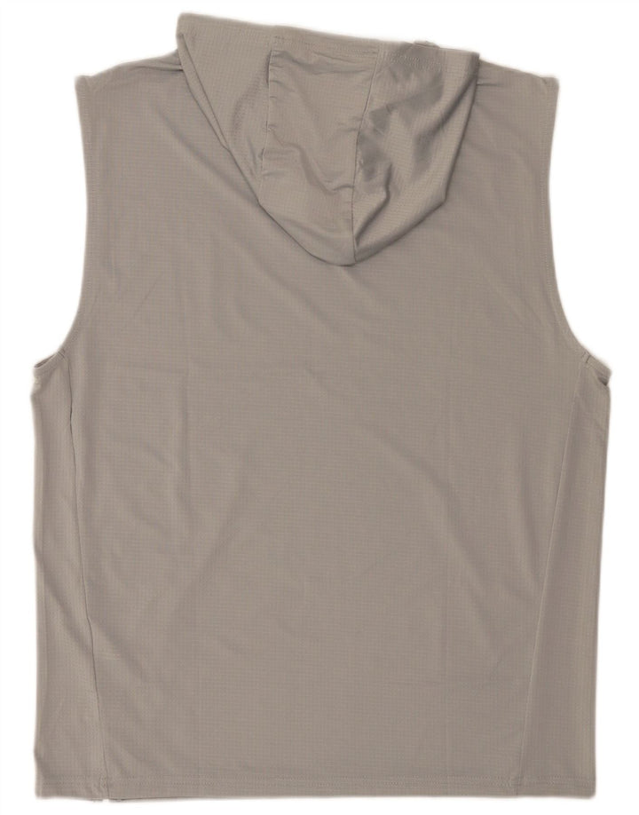 UNDER ARMOUR Herren-Kapuzenweste Top UK 44/46 Große graue Baumwolle