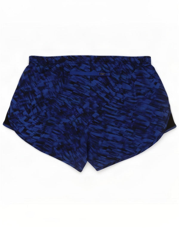 Nike Damen Sportshorts UK 14 Mittelblaue geometrische Sportarten