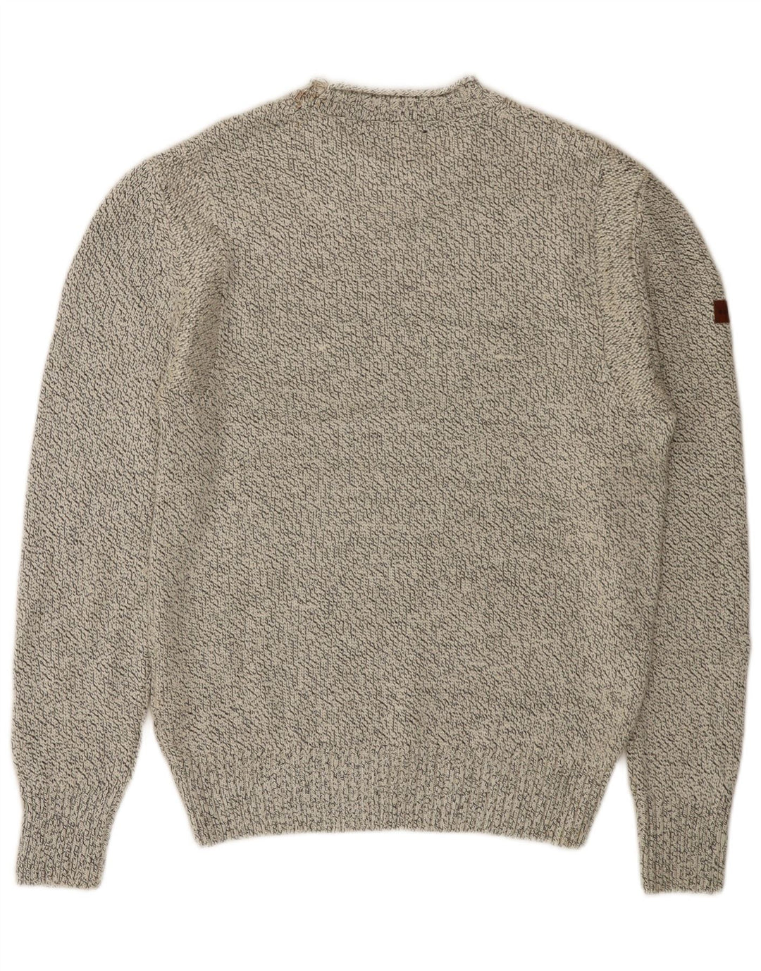 SUPERDRY Herren-Pullover mit Rundhalsausschnitt, groß, beige meliert, Acryl