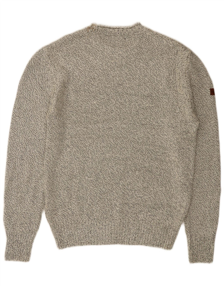 SUPERDRY Herren-Pullover mit Rundhalsausschnitt, groß, beige meliert, Acryl