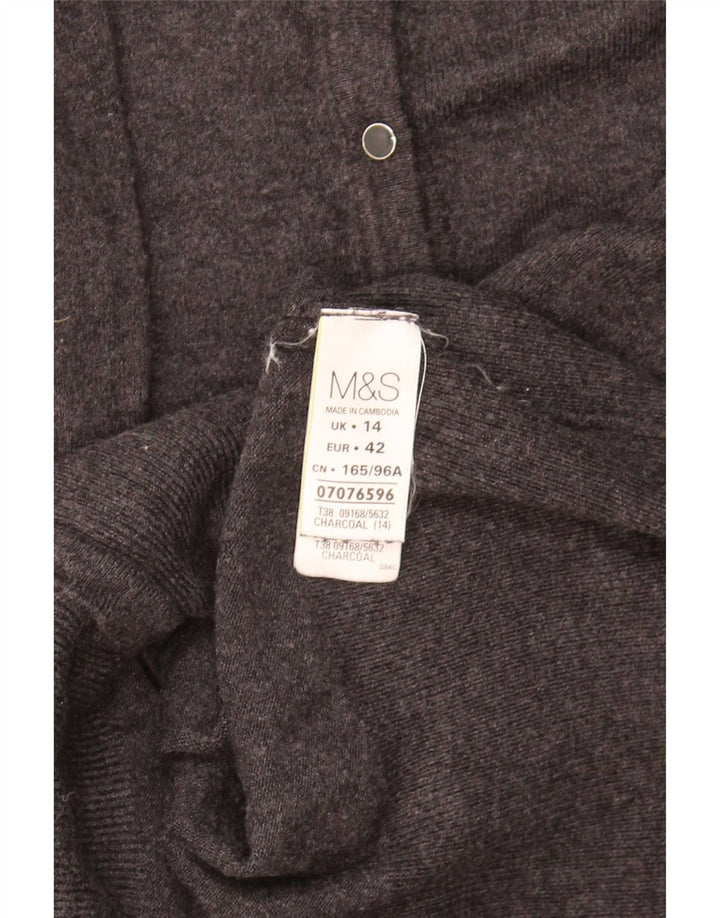 Marks & Spencer Damen Strickjacke Pullover UK 14 Mittelgraue Viskose