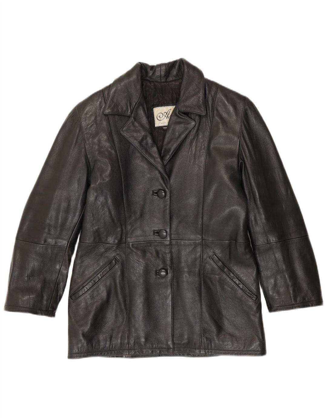 Arianna Damen Lederjacke IT 42 Mittelschwarzes Leder