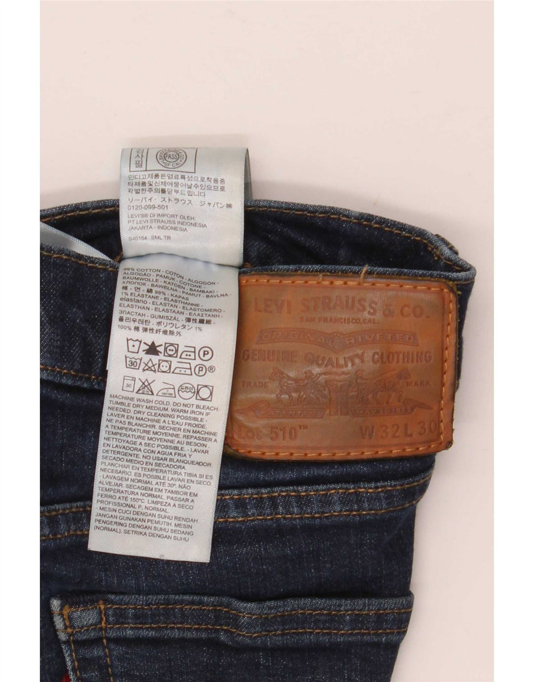 Levi's Herren 510 Denim Shorts W32 Mittelblaue Baumwolle
