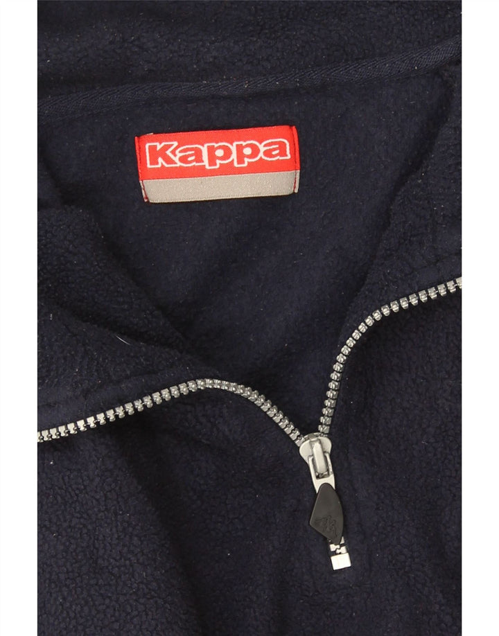 KAPPA Herren-Fleecepullover mit Reißverschluss am Hals, mittelgroß, Marineblau