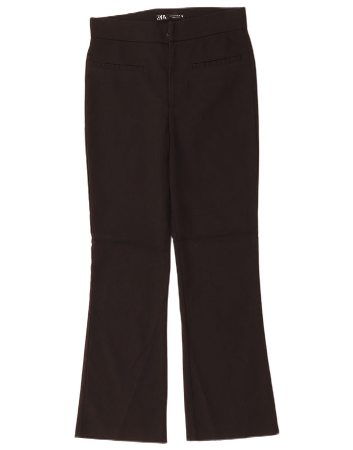 Zara Damen Bootcut-Freizeithose, Größe S, W26, L26, Schwarz