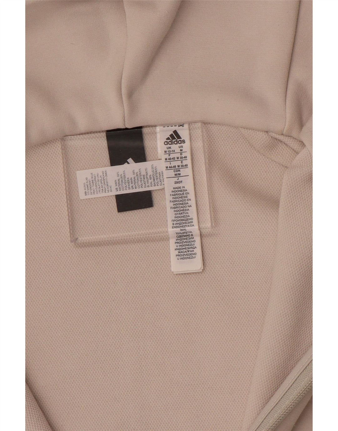 ADIDAS Damen-Kapuzenpullover mit Reißverschluss, UK 12/14, mittelweiße Baumwolle