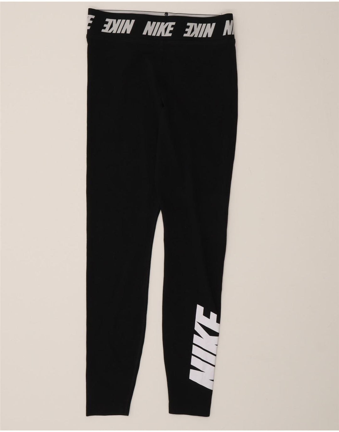 Nike Womens Graphic Leggings UK 10 Small Schwarz Baumwolle
