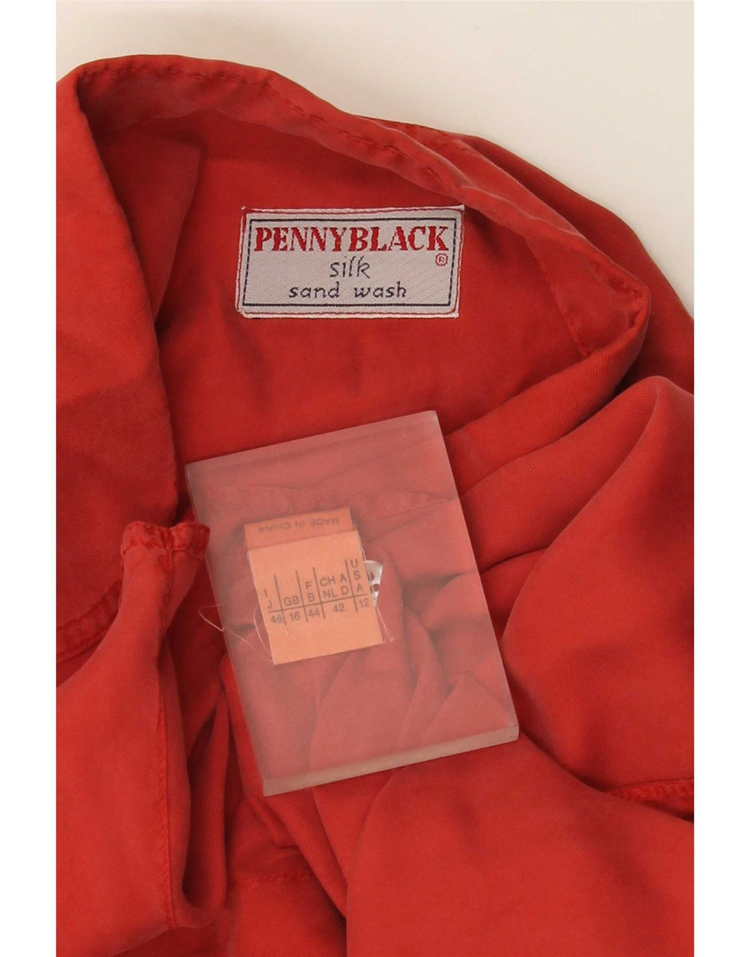 Penny Black Damen-Hemdbluse, UK 16, große rote Seide