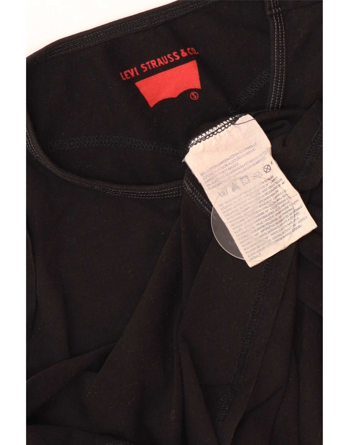 Levi's Damen T-Shirt Top UK 10 Small Schwarz Baumwolle