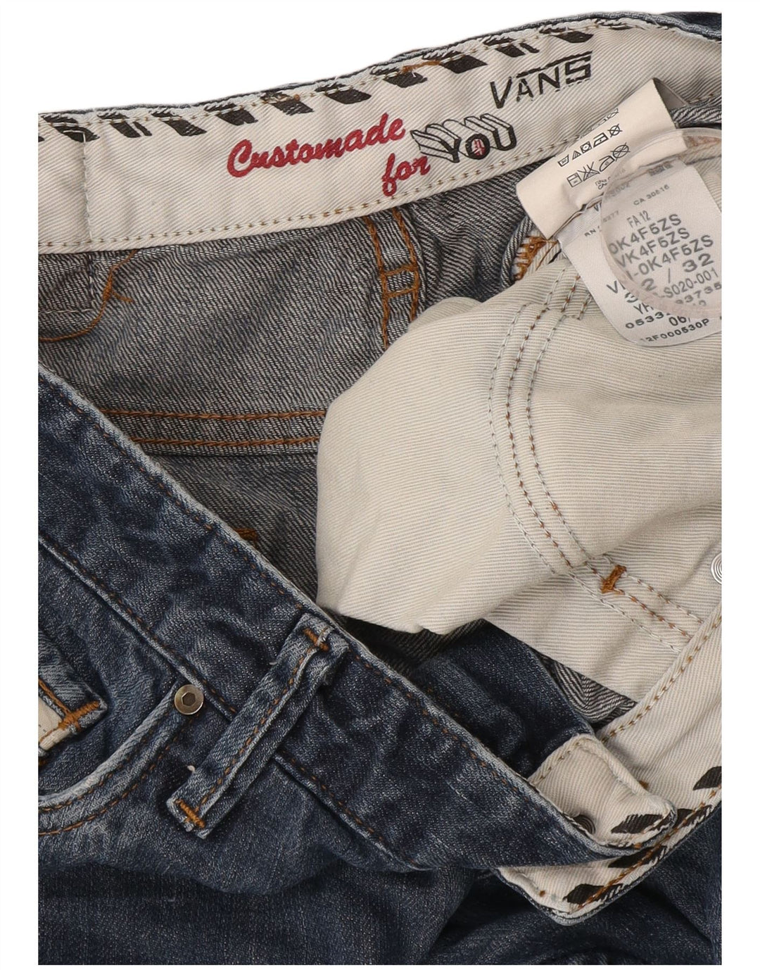 Vans Herren Straight Jeans W32 L32 Blaue Baumwolle