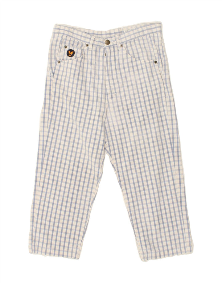 AVIREX Womens Capri Trousers W28 L19  Blue Gingham Cotton Vintage Avirex and Second-Hand Avirex from Messina Hembry 