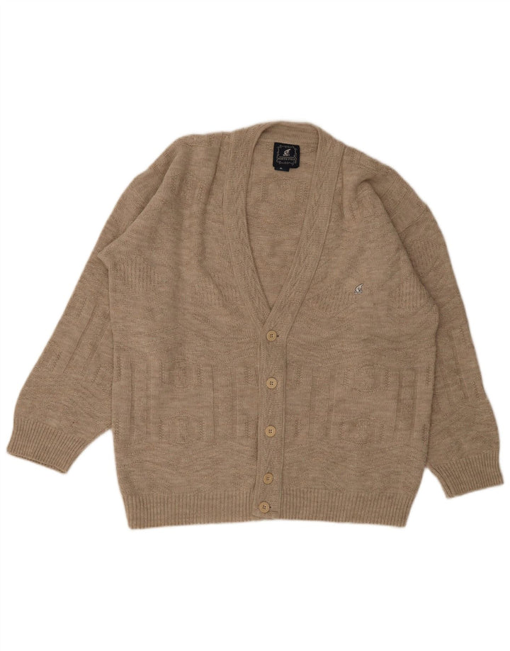 North Pole Herren-Strickjacke XL Beige Lammwolle