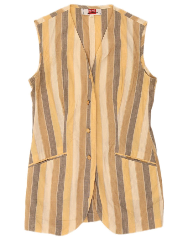 Vintage Damen Ärmellose Blazerjacke IT 44 Medium Mehrfarbig gestreift