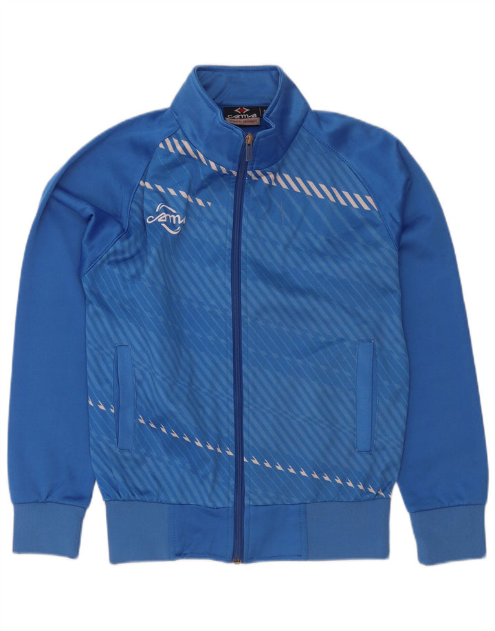Vintage Herren-Trainingsanzug-Top-Jacke, klein, blau gestreift, Polyester