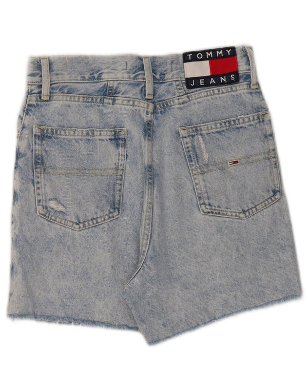 TOMMY HILFIGER Damen Mom Distressed Denim Shorts mit hoher Taille W24 XS Blau
