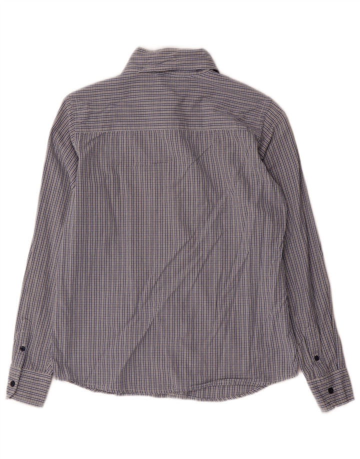 Benetton Jungen-Hemd, 10–11 Jahre, XL, blaues Gingham-Baumwolle