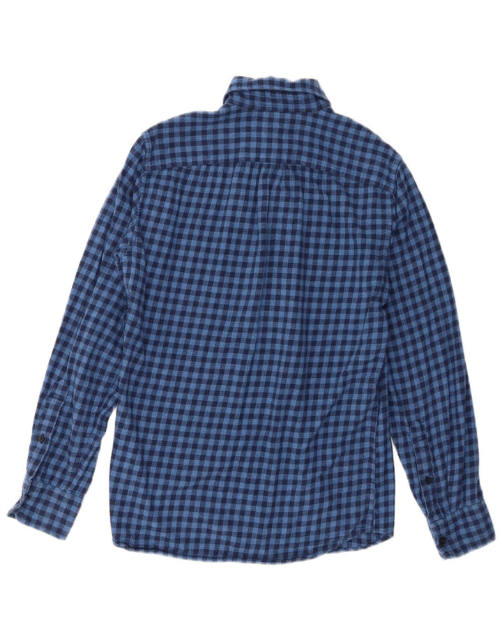 J. Crew Slim-Fit-Flanellhemd für Herren, klein, blau, Gingham-Baumwolle