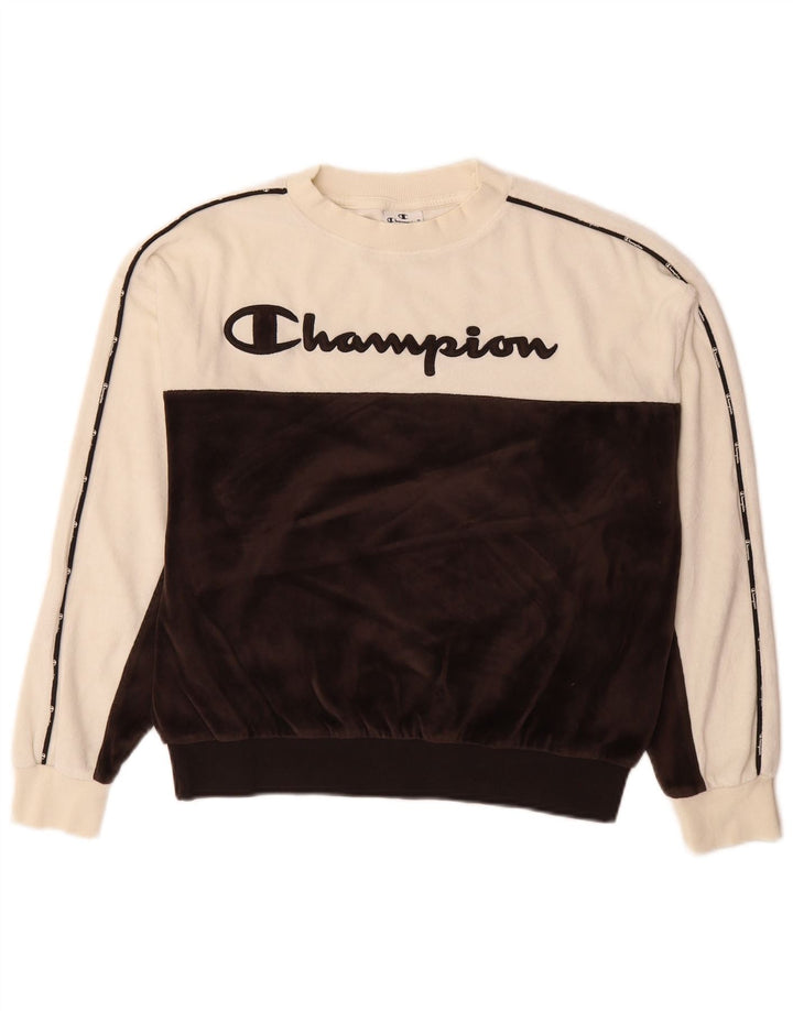 Champion Damen-Pullover mit übergroßem Grafik-Sweatshirt, Gr. 10, Größe S, Schwarz