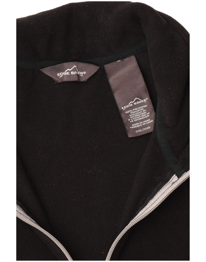Eddie Bauer Herren-Fleecepullover mit Reißverschluss am Hals, 2XL, schwarzes Polyester