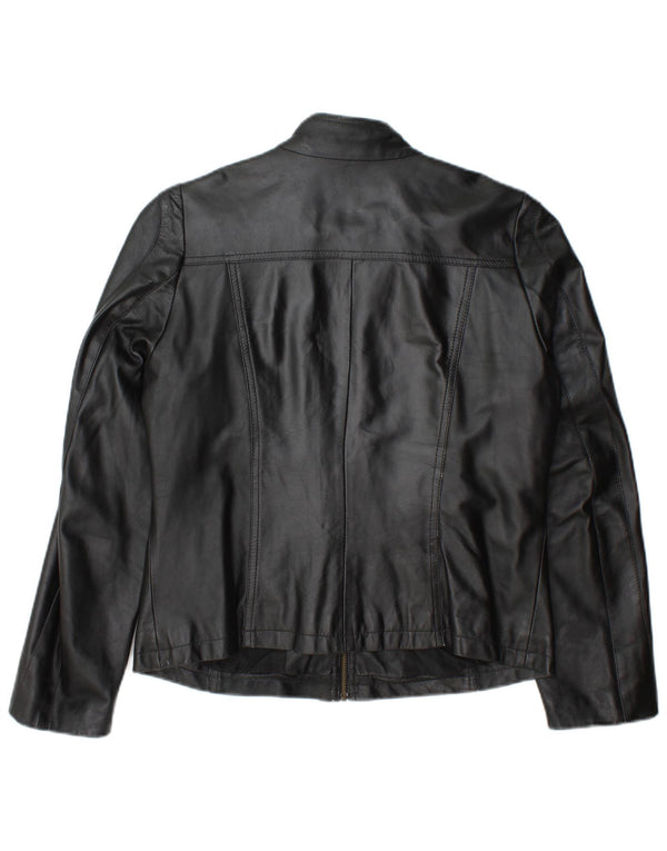 Vintage Damen Lederjacke IT 46 Großes schwarzes Leder