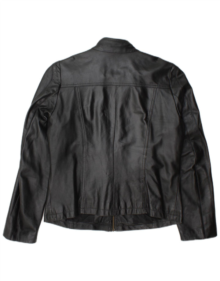 Vintage Damen Lederjacke IT 46 Großes schwarzes Leder