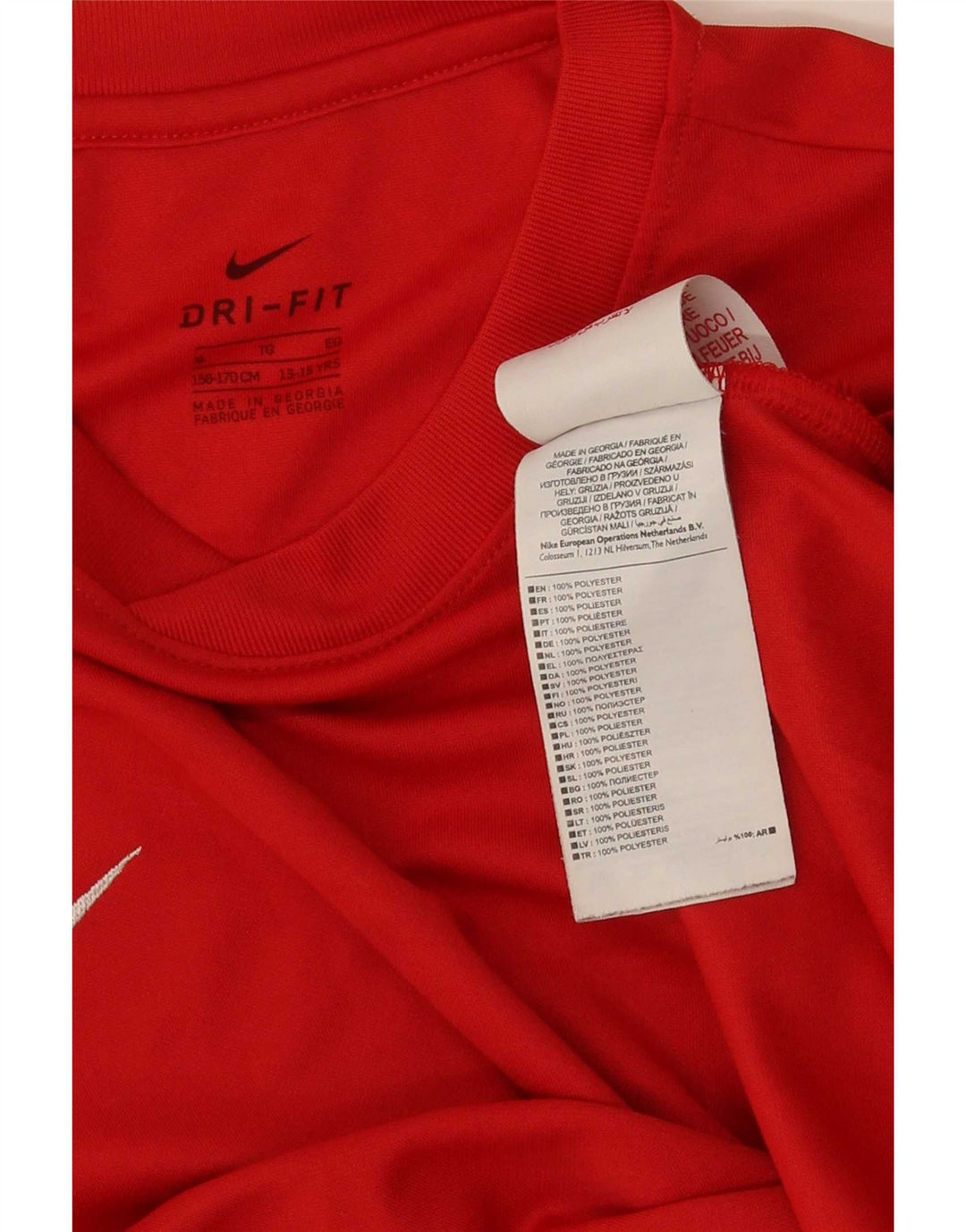 Nike Dri Fit T-Shirt für Jungen, 13–14 Jahre, XL, rotes Polyester