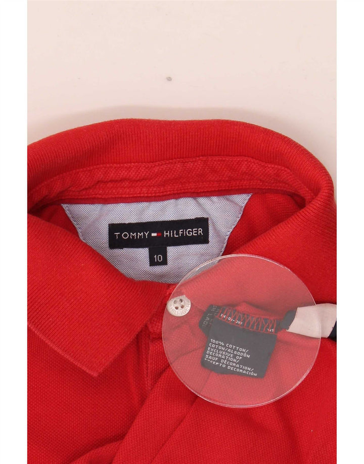 Tommy Hilfiger Poloshirt für Jungen, 9–10 Jahre, rote Baumwolle