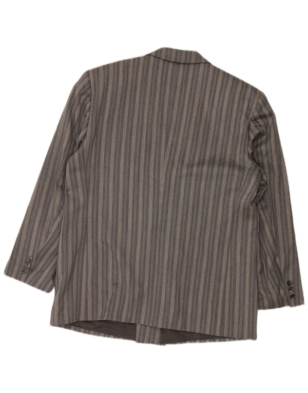 Licona Herren-Blazer, zweireihig, Gr. 40, groß, grau gestreift, Trevira