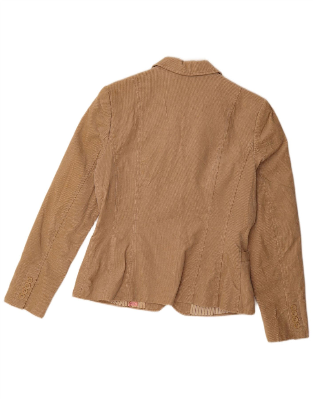 Zara Damen 3-Knopf-Blazer aus Cord, UK 14, Größe L, Beige, Baumwolle
