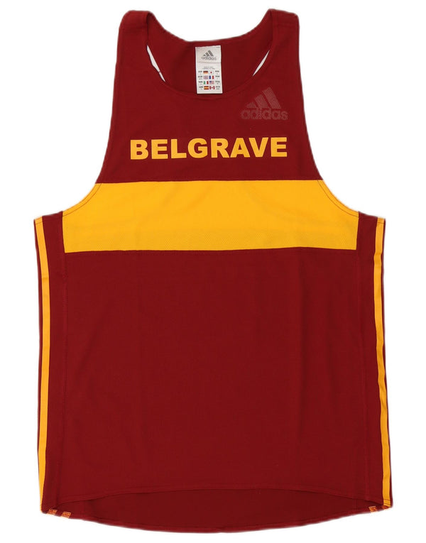 Adidas Herren Climalite Graphic Vest Top UK 40/42 Medium Maroon Colourblock
