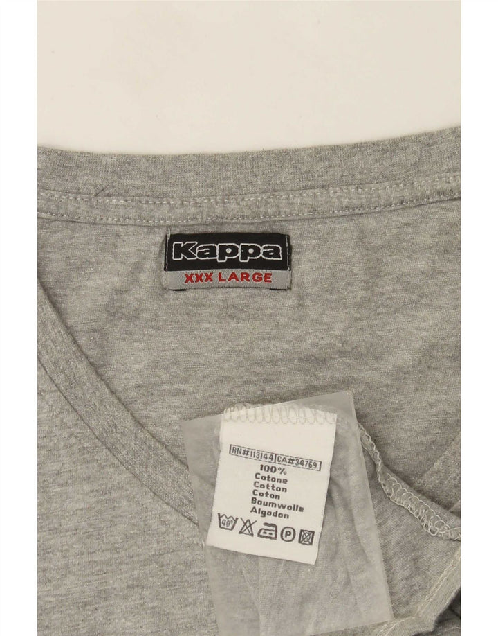 Kappa Herren T-Shirt Top 3XL Grau Baumwolle
