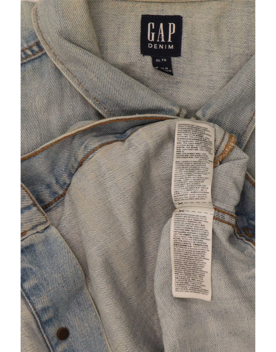 Gap Herren Jeansjacke UK 42 XL Blaue Baumwolle
