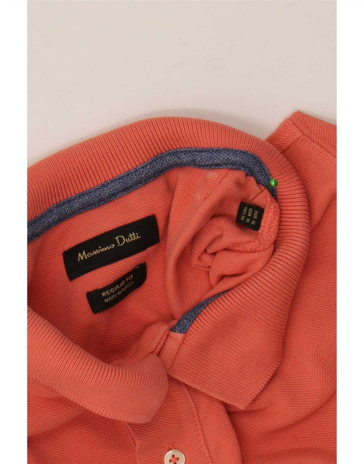 Massimo Dutti Herren Poloshirt mit normaler Passform, XL, Orange