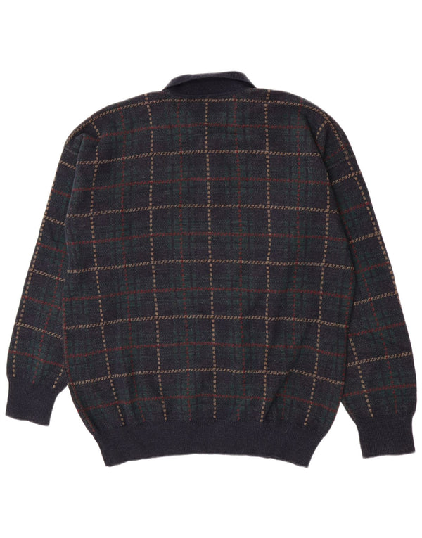 Lambers Herren Rollkragenpullover Pullover IT 56 XL Marineblau kariert