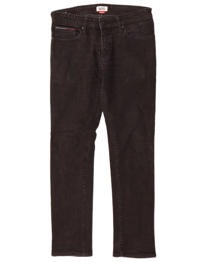 TOMMY HILFIGER Herren Scanton Slim Jeans W34 L32 Schwarze Baumwolle