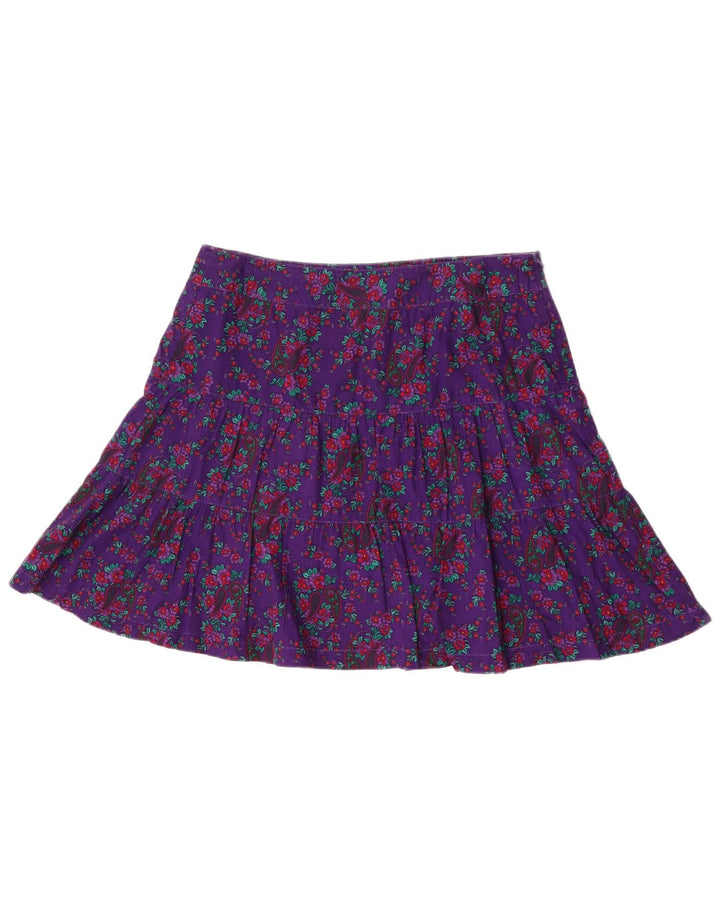 S.Oliver Damen Minirock EU 40 Medium W34 Lila Blumen Baumwolle