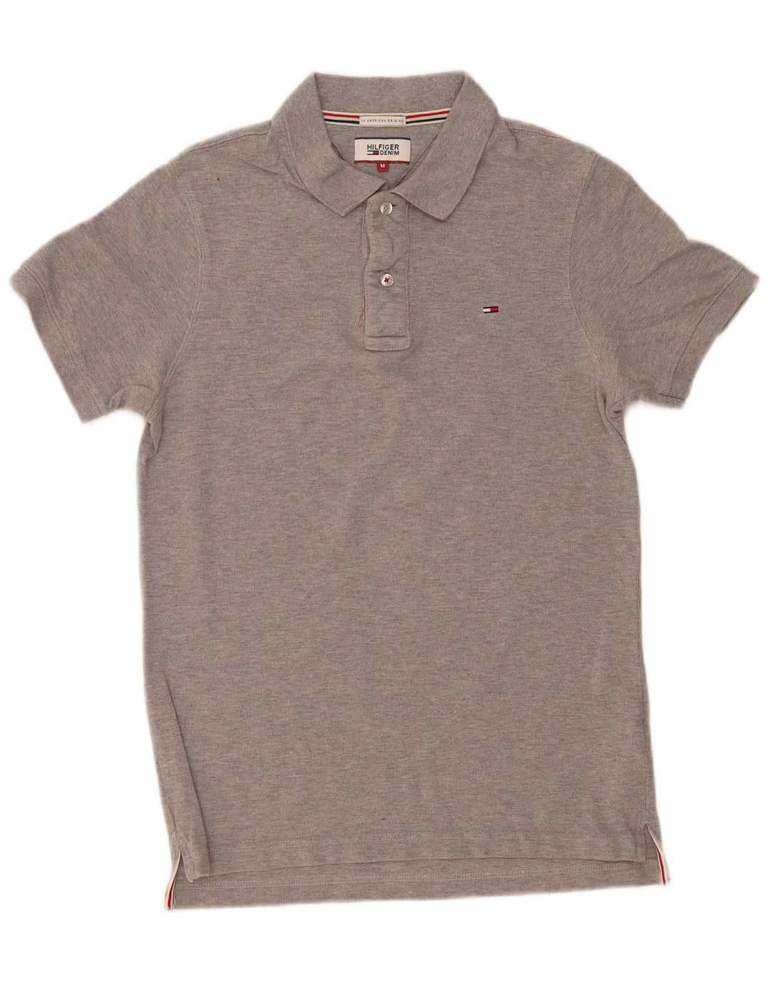 Tommy Hilfiger Herren-Poloshirt aus mittelgrauer Baumwolle