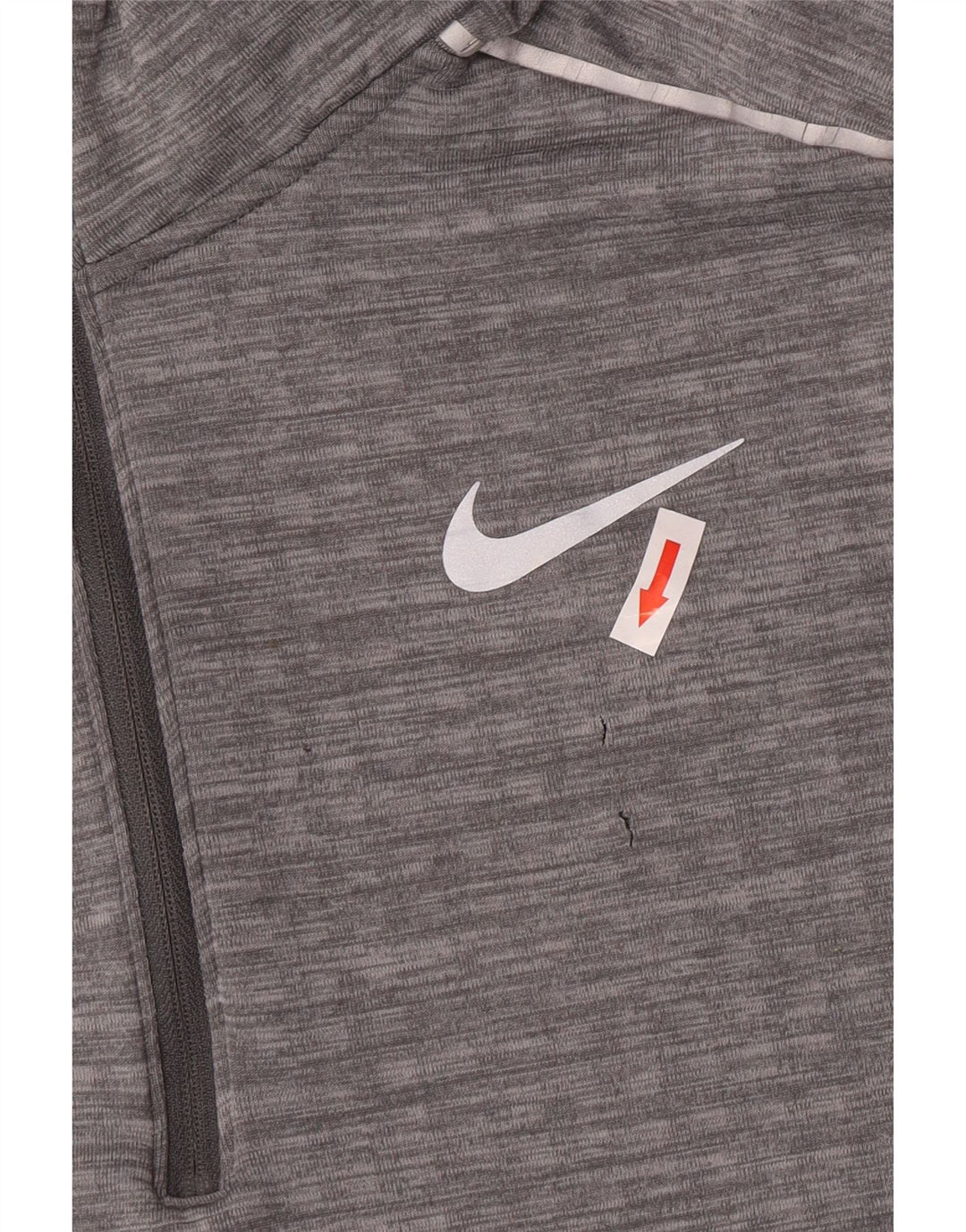 Nike Herren-Lauf-Pullover-Trainingsanzug-Oberteil mit Reißverschluss, Größe L, grau, Polyester