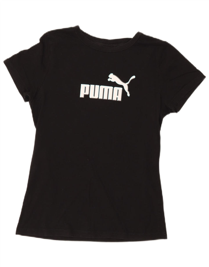 PUMA Damen Graphic T-Shirt Top UK 14 Large Schwarz