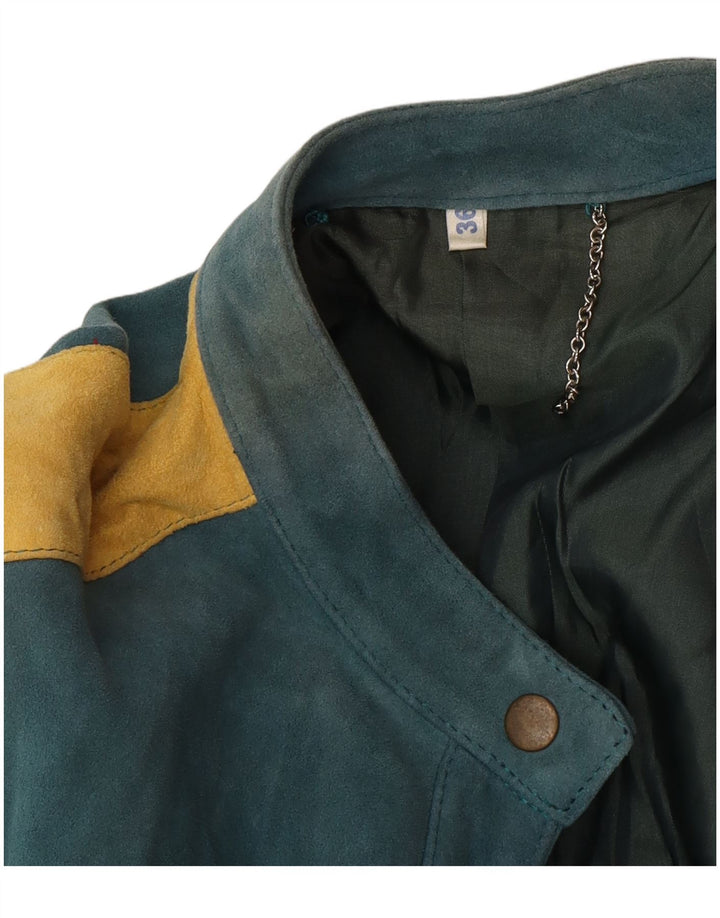 Vintage Damen Bomberjacke EU 36 Kleiner grüner Farbblock