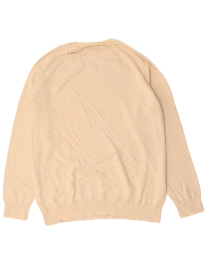 Marks & Spencer Herren-Pullover mit Rundhalsausschnitt, Größe L, beige, Baumwolle