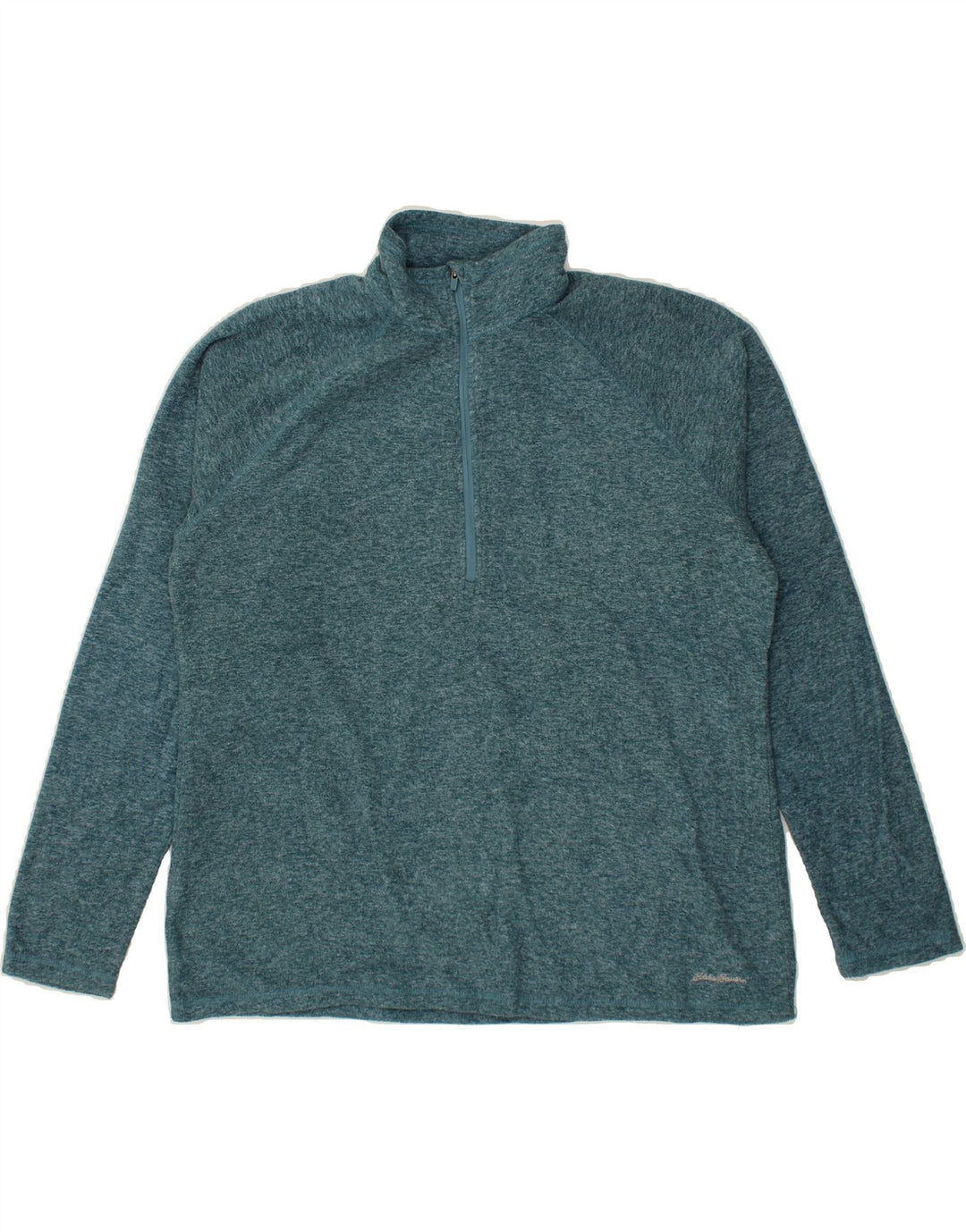 EDDIE BAUER Womens Zip Neck Fleece Jumper XL Blue Flecked Polyester Vintage Eddie Bauer and Second-Hand Eddie Bauer from Messina Hembry 