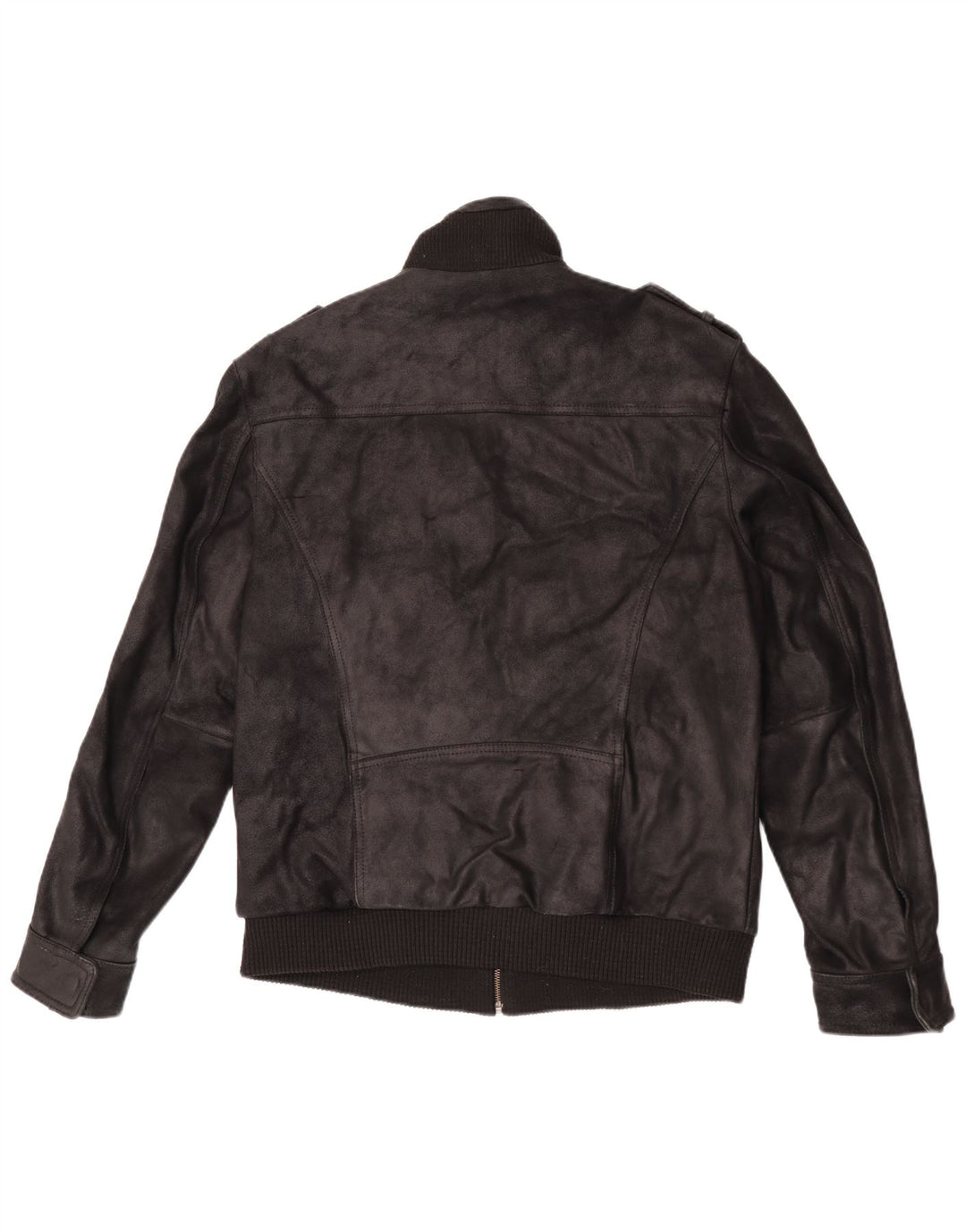 Kruder Herren Militärlederjacke UK 42 XL Schwarzes Leder